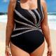 Plus-size Figure-flattering Racing Swimsuit