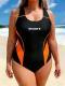 Plus-size Figure-flattering Racing Swimsuit