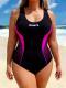 Plus-size Figure-flattering Racing Swimsuit