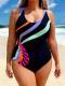 Plus-size Figure-flattering Racing Swimsuit
