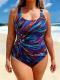 Plus-size Figure-flattering Racing Swimsuit
