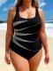 Plus-size Figure-flattering Racing Swimsuit
