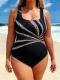 Plus-size Figure-flattering Racing Swimsuit