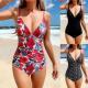 Solid-color Figure-hugging Modest Sports Bikini Swimsuit
