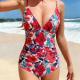 Solid-color Figure-hugging Modest Sports Bikini Swimsuit