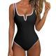 New Style One-Piece Patchwork Sexy Deep-V Bikini