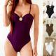 Metallic-accented Slim-fit One-piece Swimsuit
