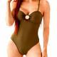 Metallic-accented Slim-fit One-piece Swimsuit