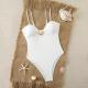 Metallic-accented Slim-fit One-piece Swimsuit