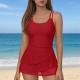 Womens One-Piece Swimsuit Dress-Style Slimming Tummy-Hiding, Modest Swim Skirt