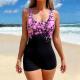 One-piece Printed Competitive Swim Trunks For Plus Sizes That Flatter