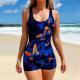 One-piece Printed Competitive Swim Trunks For Plus Sizes That Flatter