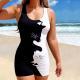 One-piece Printed Competitive Swim Trunks For Plus Sizes That Flatter