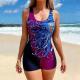 One-piece Printed Competitive Swim Trunks For Plus Sizes That Flatter