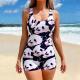 One-piece Printed Competitive Swim Trunks For Plus Sizes That Flatter