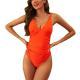 Solid-color Nylon One-piece Swimsuit With Built-in Padding