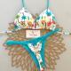 Womens Fresh-Style Printed Bikini Swimsuit