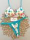 Womens Fresh-Style Printed Bikini Swimsuit