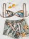 Tube-top Backless Lace-up Sexy Bikini Two-piece Swimsuit