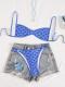 Tube-top Backless Lace-up Sexy Bikini Two-piece Swimsuit