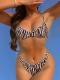 Tube-top Backless Lace-up Sexy Bikini Two-piece Swimsuit