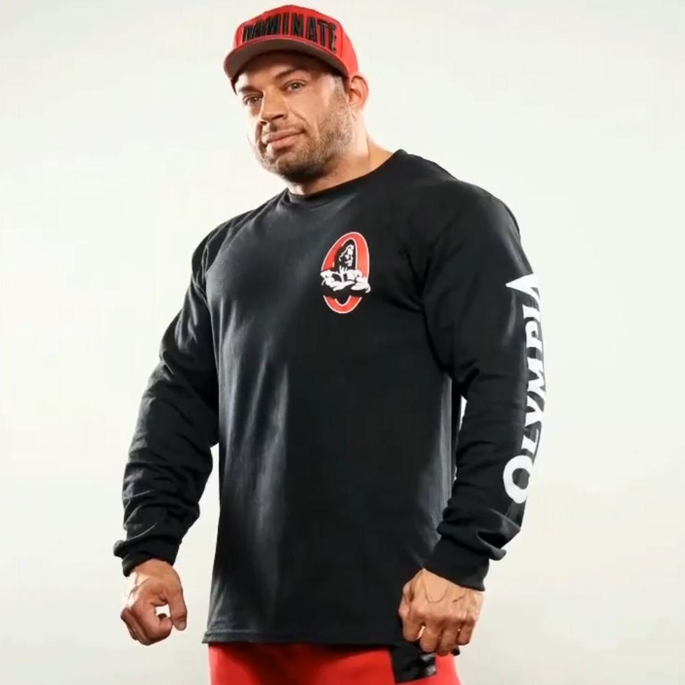 Mens Autumn Cotton Bottoming Shirt Gym Running Training Clothes