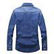 Denim Shirt Men Cotton Jeans Shirt Fashion Autumn Slim Long Sleeve Cowboy Shirt Stylish Wash Slim Tops Asian Size 3XL