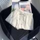 Womens High Waist Elastic Waist Sports Shorts