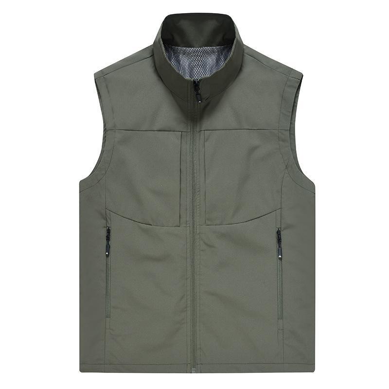 Casual Breathable Outdoor Photography Fishing Sport Cardigan Stand Collar Mens Vest