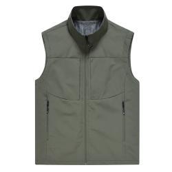 Casual Breathable Outdoor Photography Fishing Sport Cardigan Stand Collar Mens Vest