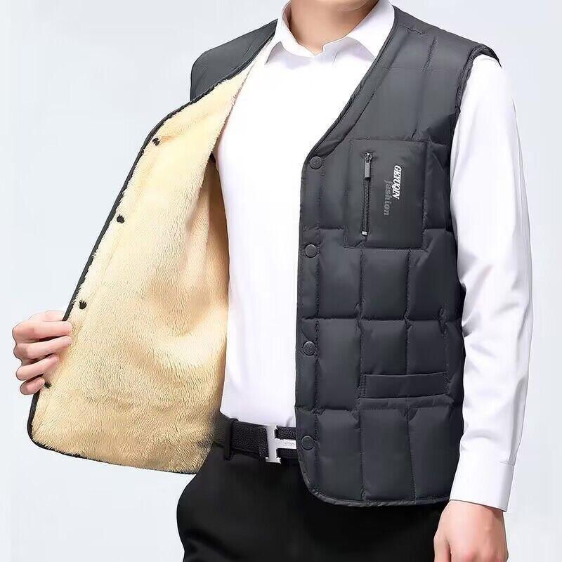 Mens Down Vest Plus-sized Duck Down Vest Warm Autumn And Winter