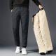 Mens Trousers Winter Velvet Thickening Loose Fleece Pants With Zip Pocket Large Size Windproof Warm Jogging Pants