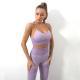 Womens Seamless Knitted Sling Sports Bra Yoga Suit