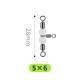 Three-fork Luminous Swivel Luminous Beads 8-ring T-type Balance Fork Ring Accessories