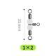Three-fork Luminous Swivel Luminous Beads 8-ring T-type Balance Fork Ring Accessories