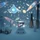 Creative Star Light Projection Lamp Bluetooth Stereo Luminous Toy
