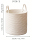Woven Storage Basket-White Small-with Handle-1 Pack - Option1