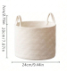 Woven Storage Basket-White Small-with Handle-1 Pack - Option1