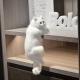 Simulated cat ornaments-hanging cat yellow block-1 piece-bagged - Option1