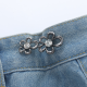 Five-petal flower waist buckle with diamond-gold-alloy-1 pair - Option1