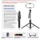 Stabilized Extendable Selfie Stick With Bluetooth Remote For Photos And Live Streaming