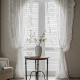 Lace-trimmed Balcony Bay Window With White Sand Partition And Wavy Pastoral Curtains