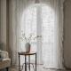 Lace-trimmed Balcony Bay Window With White Sand Partition And Wavy Pastoral Curtains