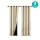 Polyester Grommets Thermal Insulated With Coated Lining 52 In.W63 In. L Indoor Blackout Curtains 3 Colors Available,Set Of 2