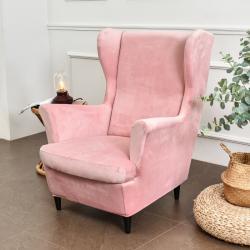 Plush Elastic Tiger-Stool Cover Chair Cover Sofa Cover Full-Wrap Single Seater Wingback Sofa Slipcover