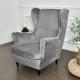 Plush Elastic Tiger-Stool Cover Chair Cover Sofa Cover Full-Wrap Single Seater Wingback Sofa Slipcover