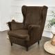 Plush Elastic Tiger-Stool Cover Chair Cover Sofa Cover Full-Wrap Single Seater Wingback Sofa Slipcover