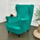 Plush Elastic Tiger-Stool Cover Chair Cover Sofa Cover Full-Wrap Single Seater Wingback Sofa Slipcover