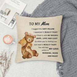 Mothers Day Series Linen Square Letter Print Pillowcase