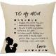 Mothers Day Series Linen Square Letter Print Pillowcase